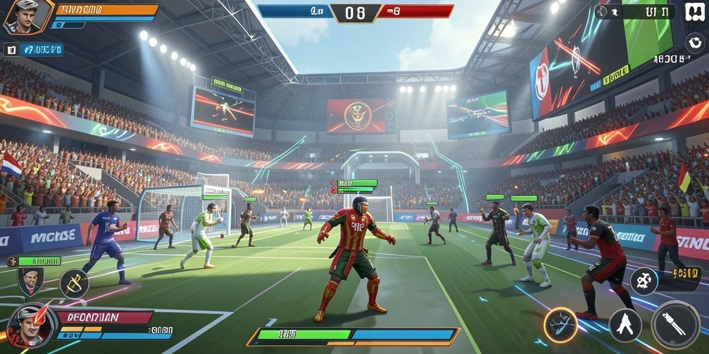 Berbagai karakter tim sepak bola yang dapat dipilih.