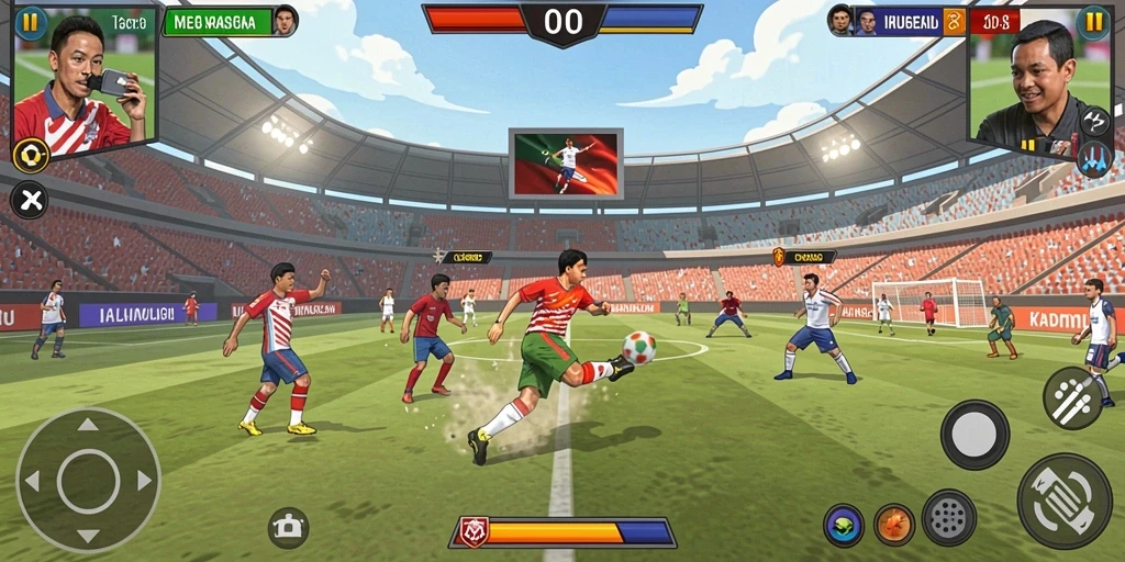 Tangkapan layar saat bermain dengan teman dalam mode multiplayer.
