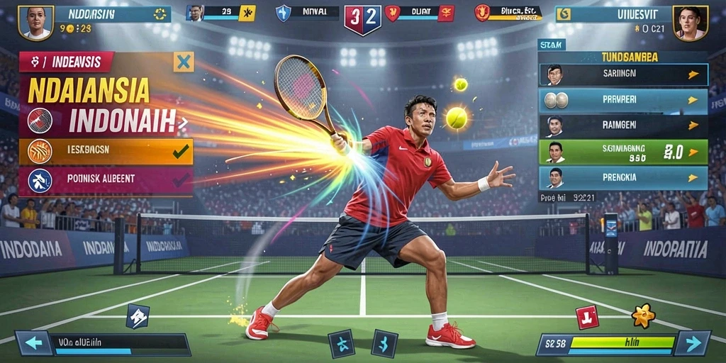 Gambar menggambarkan lingkungan permainan yang indah dan interaktif.