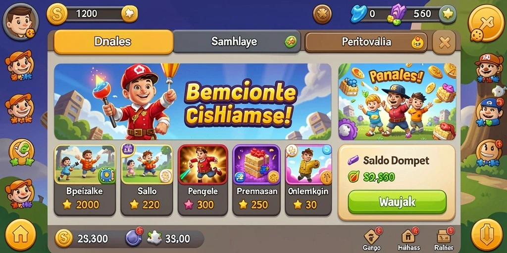Pemandangan menarik dalam setiap level game.