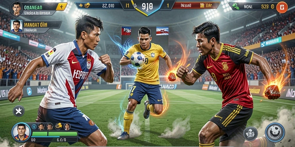 Gambaran fitur multiplayer yang memungkinkan pemain bersaing.